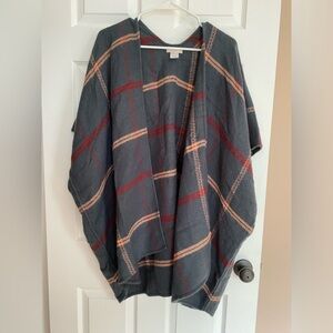 Loft oversized poncho in turquoise